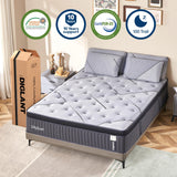 Queen Mattress, 14Inch Gel Memory Foam & 7-Zone Pocket Spring Queen Size Mattress