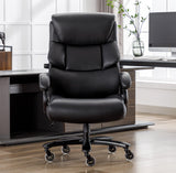 Office Chair Black Leather Ergonomic High Back Big and Tall Executive Home Office Chair