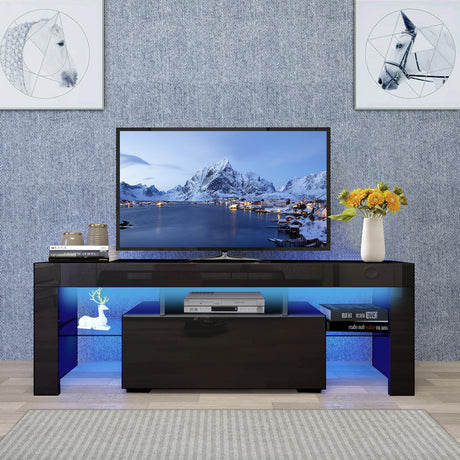 TV Stand for 43 Inch TV, Morden TV Console Table Entertainment Center with 4 Storage,