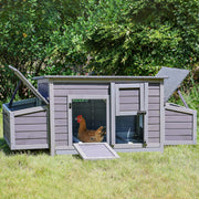 Chicken Coop Outdoor Hen House Wooden Poultry Cage with 2 Perches