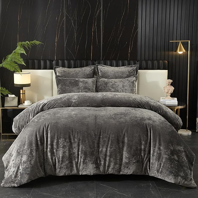 Crushed Velvet Comforter, Lightweight 5pc Pink Set, Ultra Soft Breathable Flannel Queen
