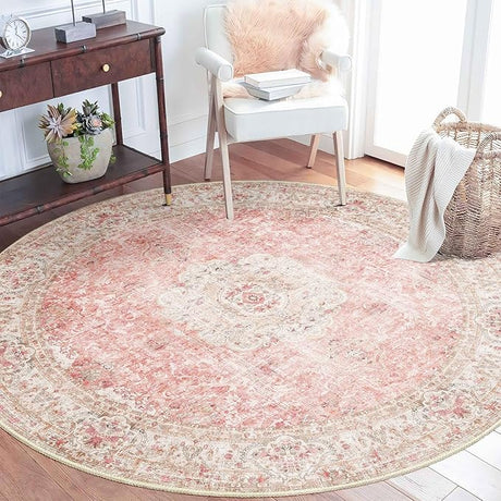 Pink Rug 3x5,Washable Area Rugs for Bedroom Living Room Kitchen Entryway,