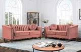 Tufted Velvet Sofa with Removable Cushions and Turned Wood Legs,