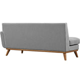 Engage Mid-Century Modern Upholstered Fabric Right-Arm Loveseat in Expectation Gray