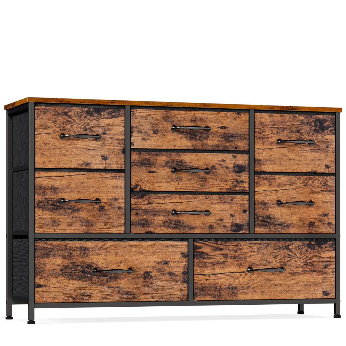 Wide Dresser with 9 Large Drawers for 55'' Long TV Stand Entertainment Center