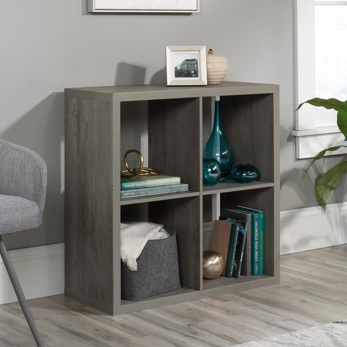Miscellaneous Storage 4-Cube Organizer Storage Bookcase/Pantry cabinets, Mystic Oak
