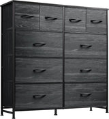 Dresser for Bedroom with 10 Fabric Drawers, Tall Chest Organizer Units for Clothing