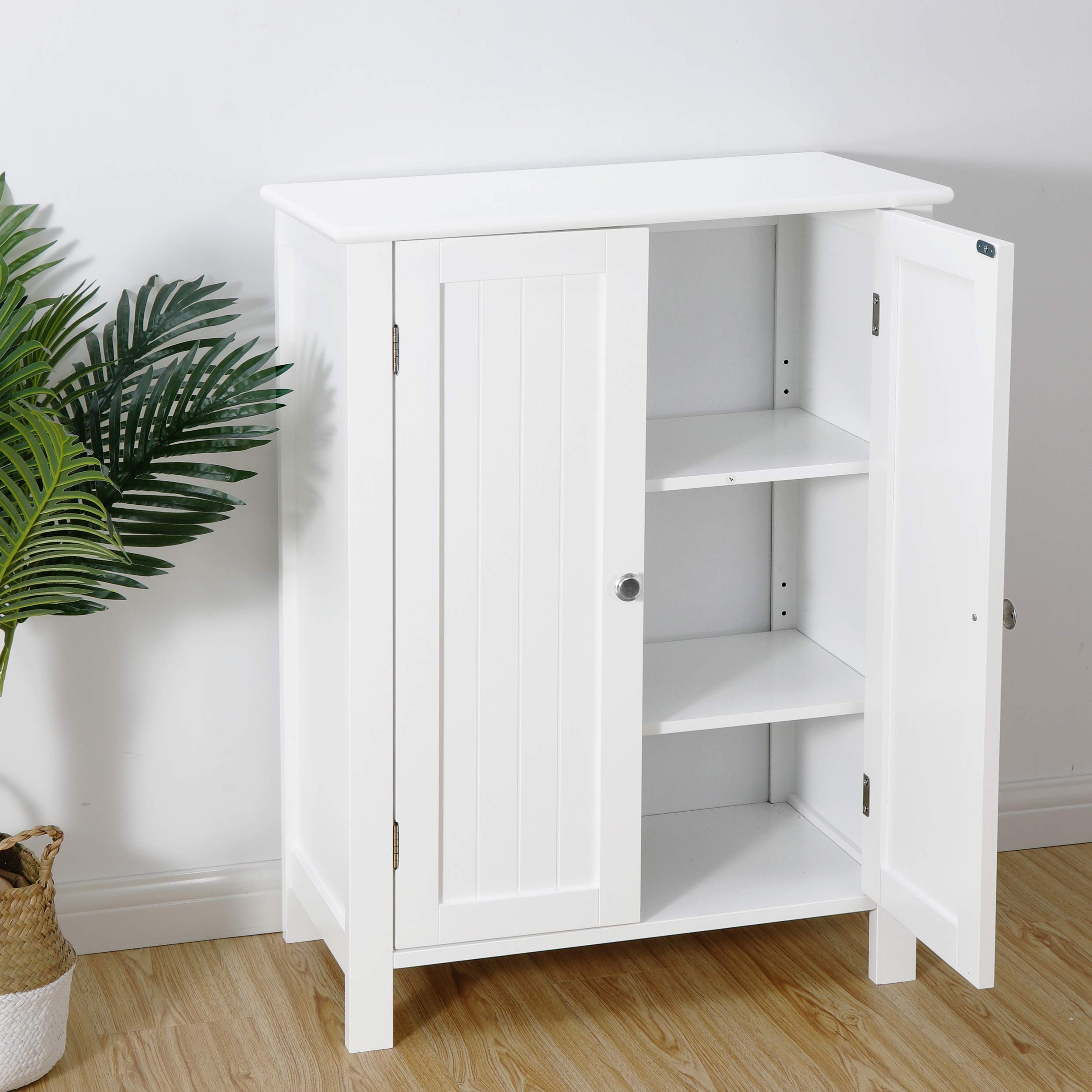 Bathroom Floor Storage Cabinet, Stand Wooden Side Organizer Cabinet
