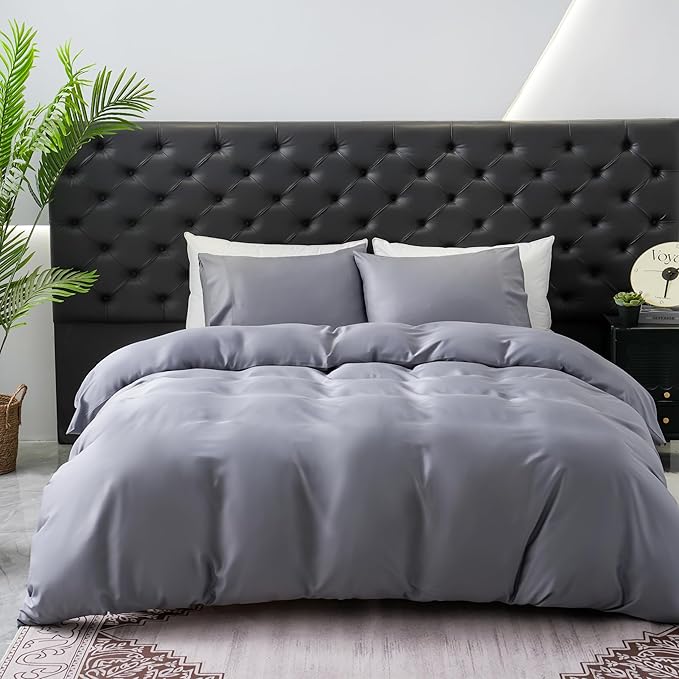 100% Cooling Duvet Cover King Rayon Derived from Bamboo Comforter Cover Cooling for Hot Sleepers Moisture