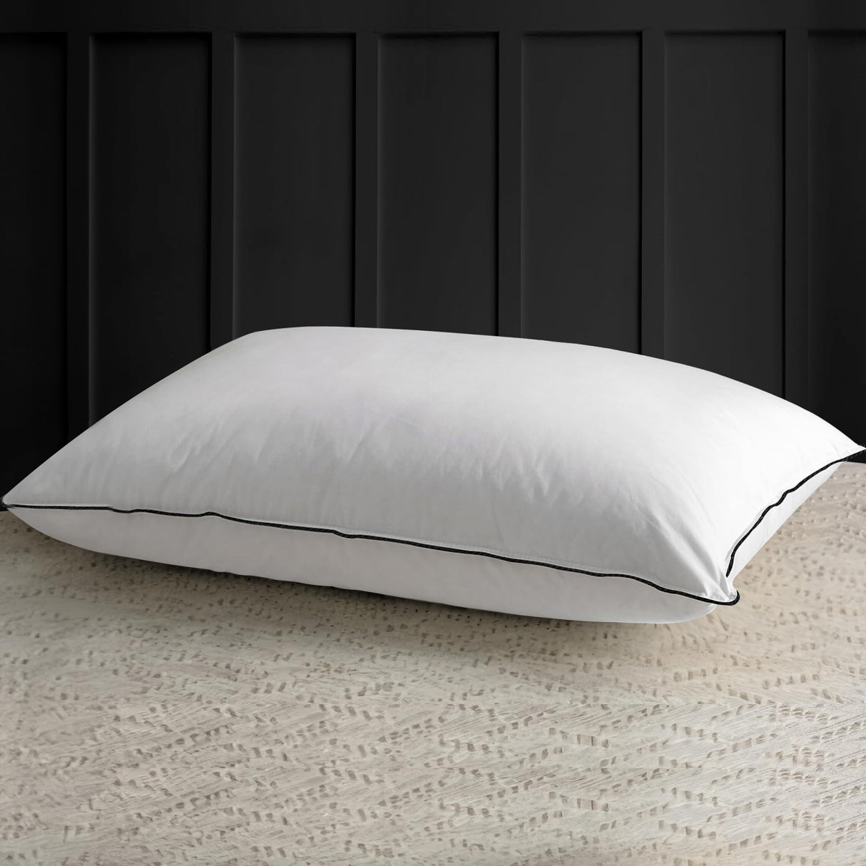 APSMILE Medium Firm Feathers Down/Poly Pillow Standard Size Pack of 1, Luxury Feather Pillow for Sleeping, 100% Organic Cotton Cover Hotel Collection Bed Pillows (White, 20"x26")