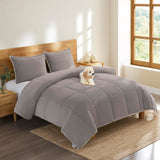 Blissful Comforter Set with 2 Pillow Shams Reversible White Comforter Plush Fluffy
