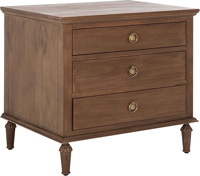 Light Grey (Fully Assembled) Couture Home Collection Lisabet 3-Drawer Wood Nightstand