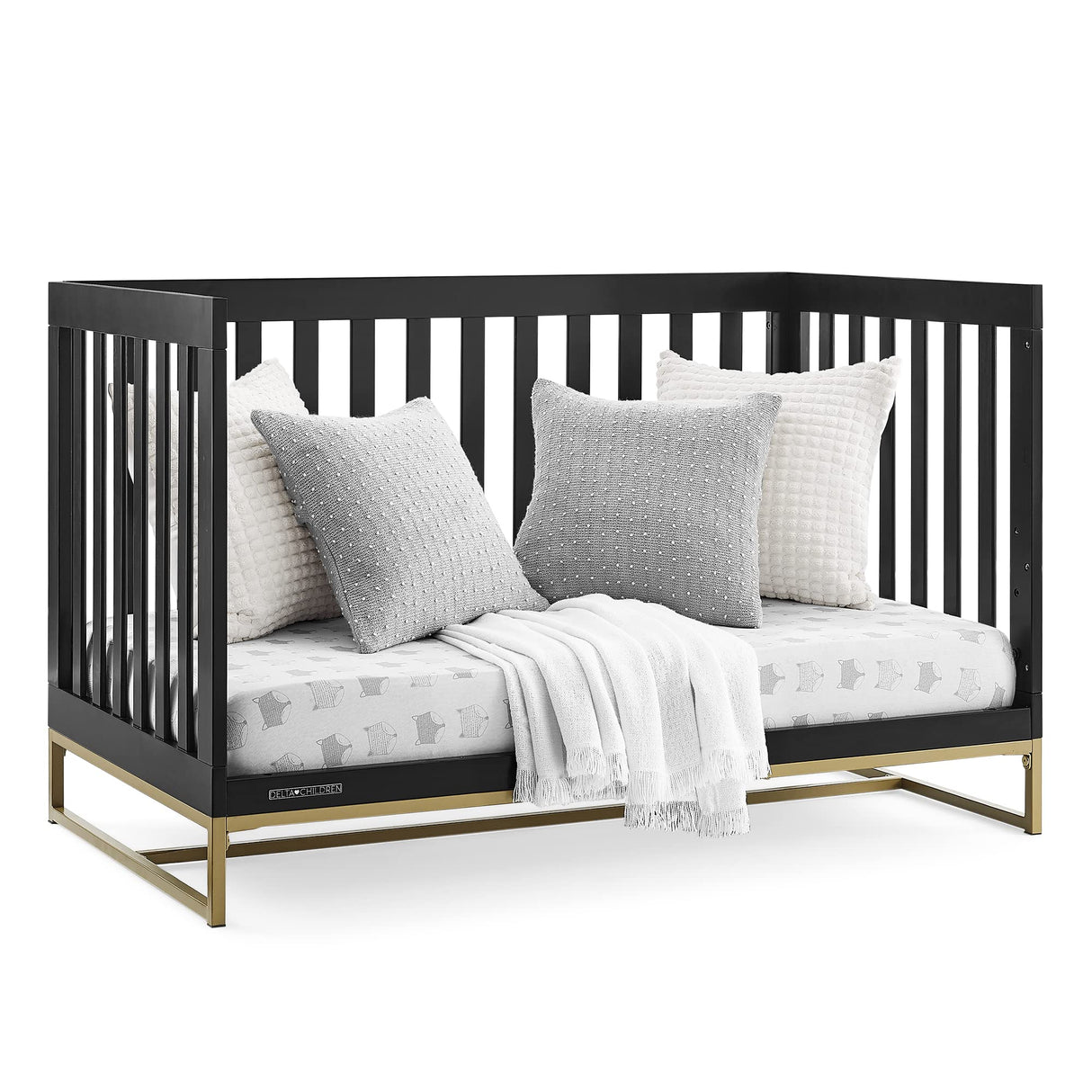 Jade 4-in-1 Convertible Crib - Greenguard Gold Certified, Ebony/Bronze