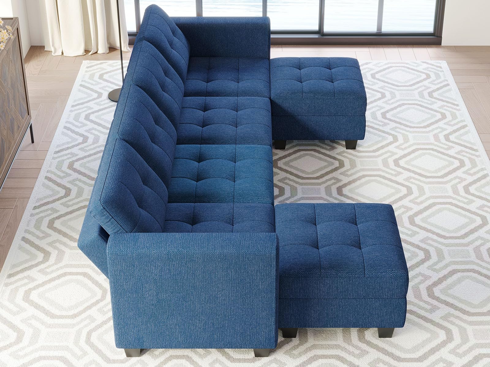 Reversible Storage Modular U-Shape Sectional Sofa Couch