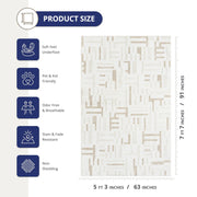Abani Beige Area Rug - 5' x 8' - Living Room & Bedroom - Geometric Maze Design - Indoor Use - Easy to Clean, Stain Resistant, Non-Shedding - Neutral Collection