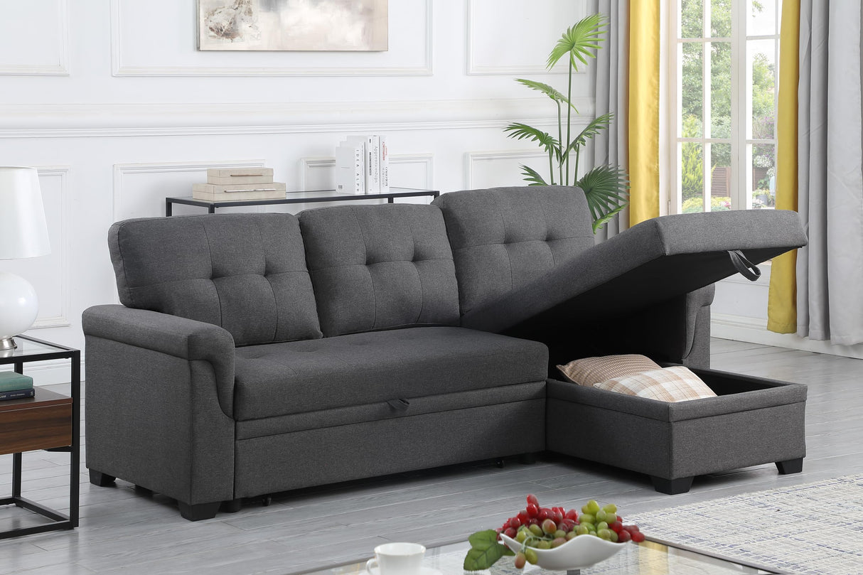 84 Inch Sofa with Tufted Seat & Back Cushion,Solid Wood Frame Dsign, Linen Reversible