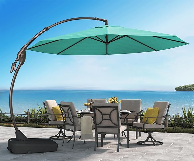 Patio Umbrella with 3 Solar panels, 48 Solar LED Lights