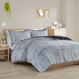 Malea Shaggy Comforter Set, Long Faux Fur Cozy Down Alternative, Modern Casual Ultra