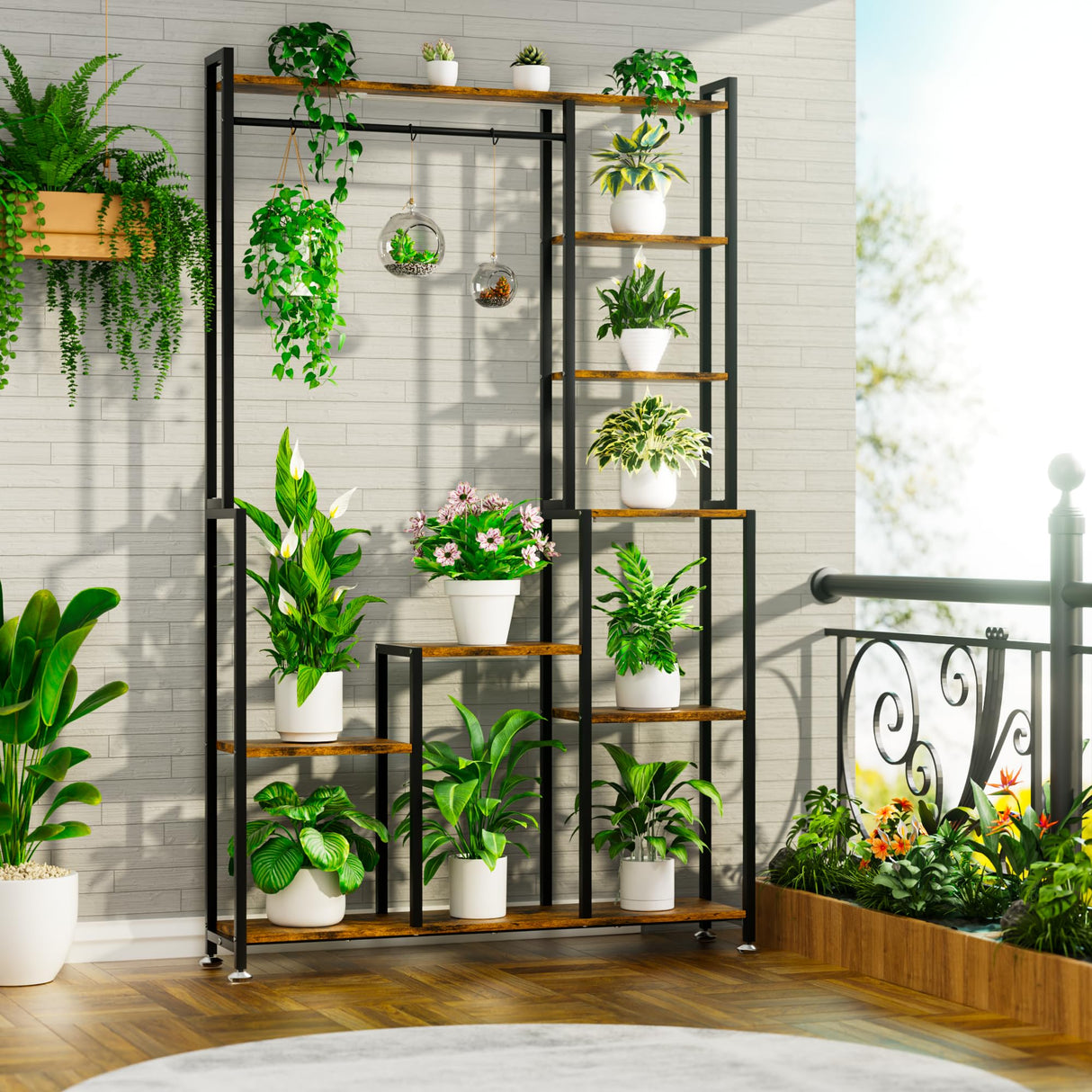 Plant Stand Indoor with Grow Light - 71 Inches Tall Plant Shelf 8 Tiered Metal Plant Stand