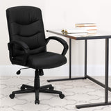 Chelsea Mid-Back Black LeatherSoft Executive Swivel Office Chair