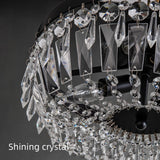 Black Crystal Ceiling Light 4 Light Semi Flush Mount Ceiling Light Crystal Close to Ceiling