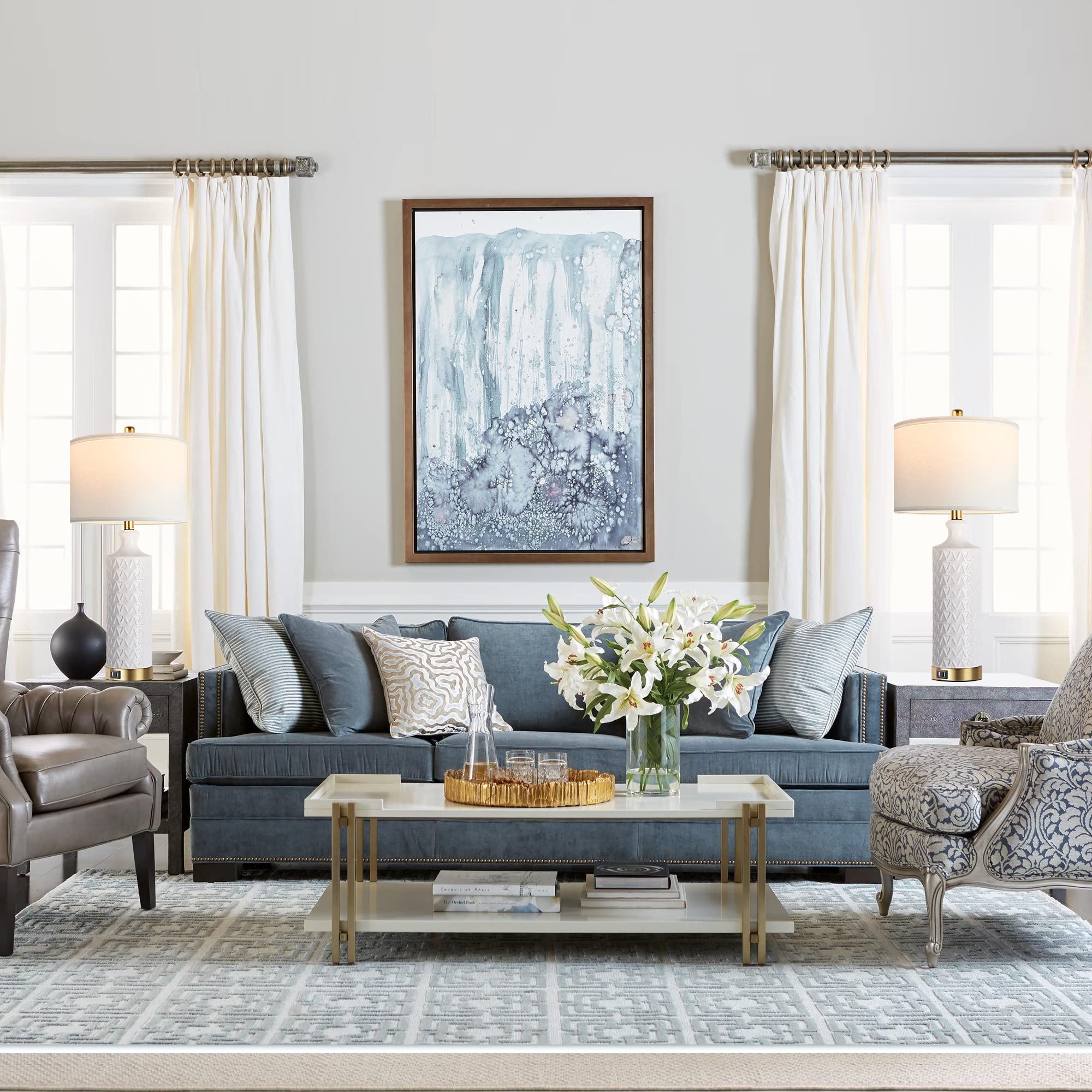 Touch Control Table Lamp Set of 2 with USB Ports