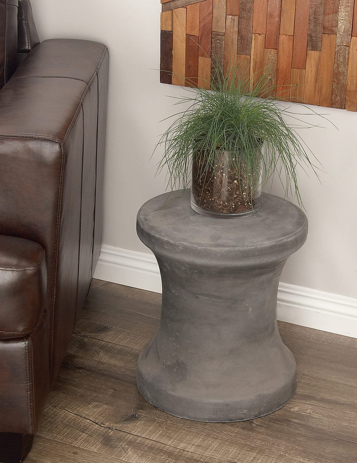 Fiberclay Ceramic Outdoor Accent Table, 14" x 14" x 16", Black