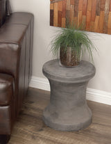 Fiberclay Ceramic Outdoor Accent Table, 14" x 14" x 16", Black