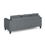 Bayonne Modern Upholstered 3-Seater Sofa Couch for Living Room, Gunmetal