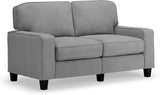 Serta Palisades 61" Track Arm Sofa, Easy Care Polyester, Soft Pillow Back, Pocket Coil Seat Cushions, Removable Covers, Loveseat or Couch for Small Spaces, Living Rooms or Bedrooms, Cream White