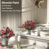 48x30 Inch Silver Bathroom Mirror - Rounded Rectangle Vanity Mirror