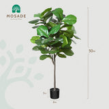 Artificial Fiddle Leaf Fig Tree 50" Fake Potted Ficus Lyrata Plant