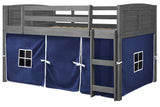 Louvered Low Loft with Blue Tent, Twin