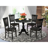 AMVA5-BLK-W 5 Piece Modern Dining Table Set Includes a Round Kitchen Table