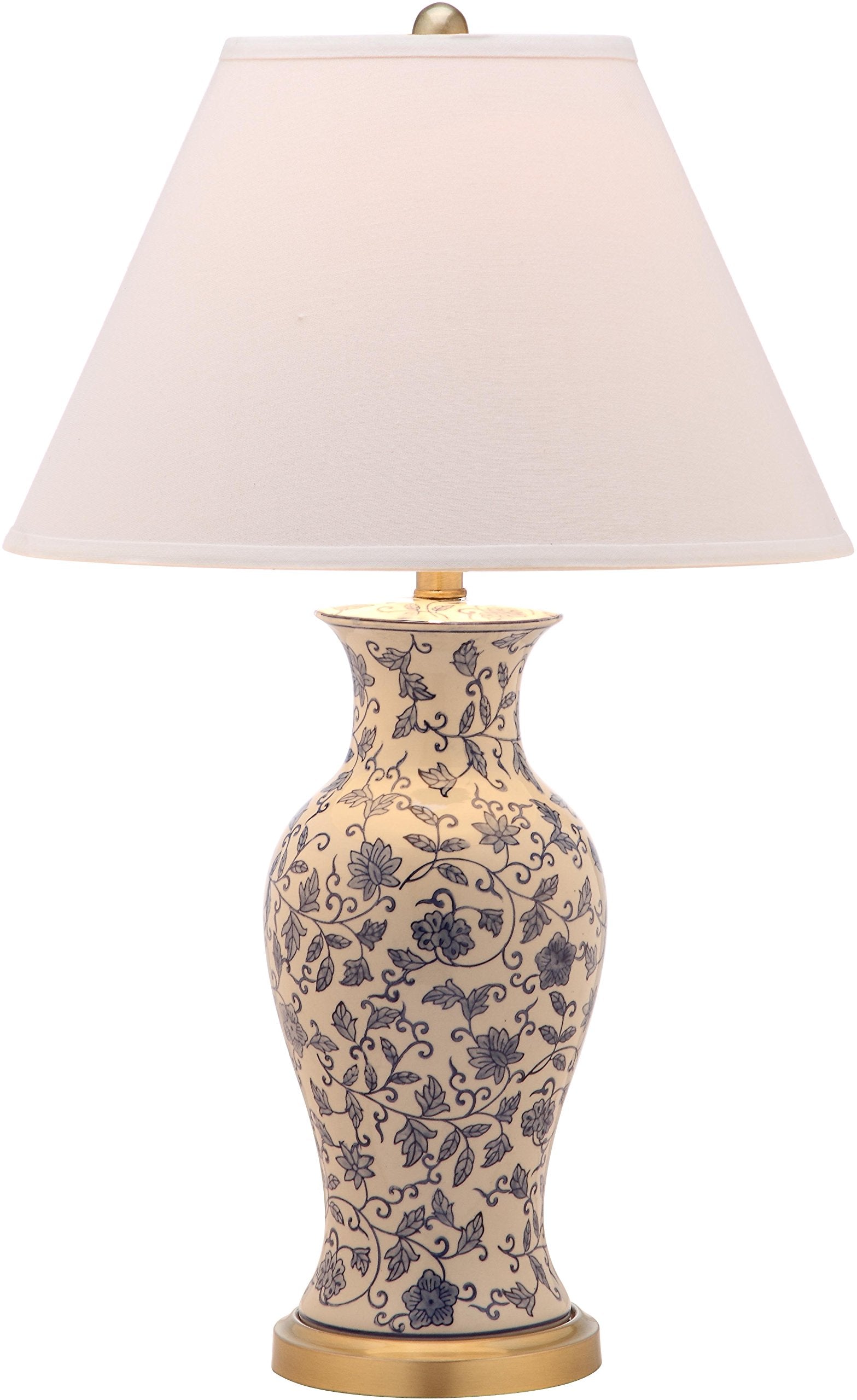 Beijing Floral Table Lamp Set - Blue & White Ceramic 29-Inch (Set of 2)