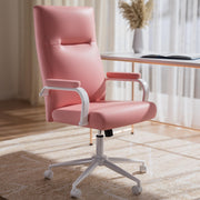 Pink Office Desk Chair with Memory Foam & Lumbar Support