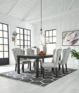 Jeanette Modern Rectangular Distressed Dining Table ONLY, Seats up to 6, Black