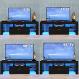 TV Stand for 55+ inch TV with Storage - LED Entertainment Center for 55 inch TV, Black