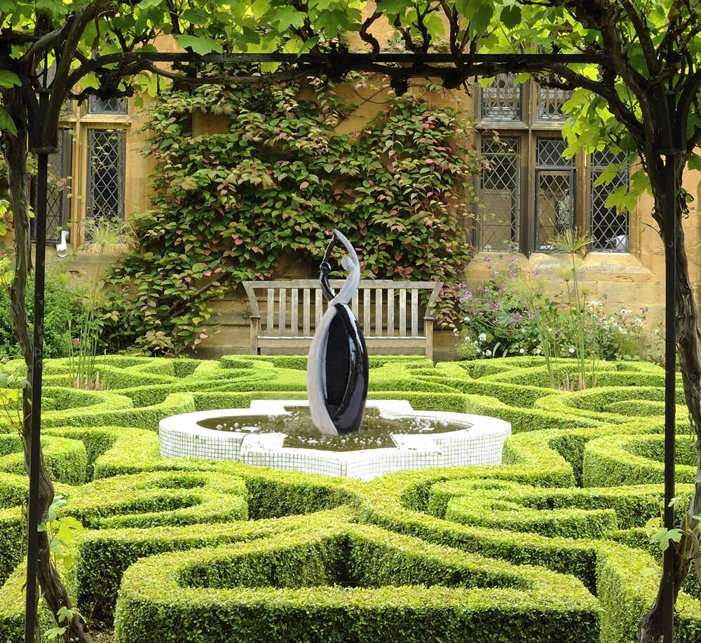 Graceful Dancing Couple Outdoor Fountain 57" Cast Stone Garden Statue Water Fountain Large Fiberglass Decorative Water Fountains in Marble Color