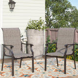 7 PCS Patio Dining Set, Outdoor Table Chair Set with Large Metal Table