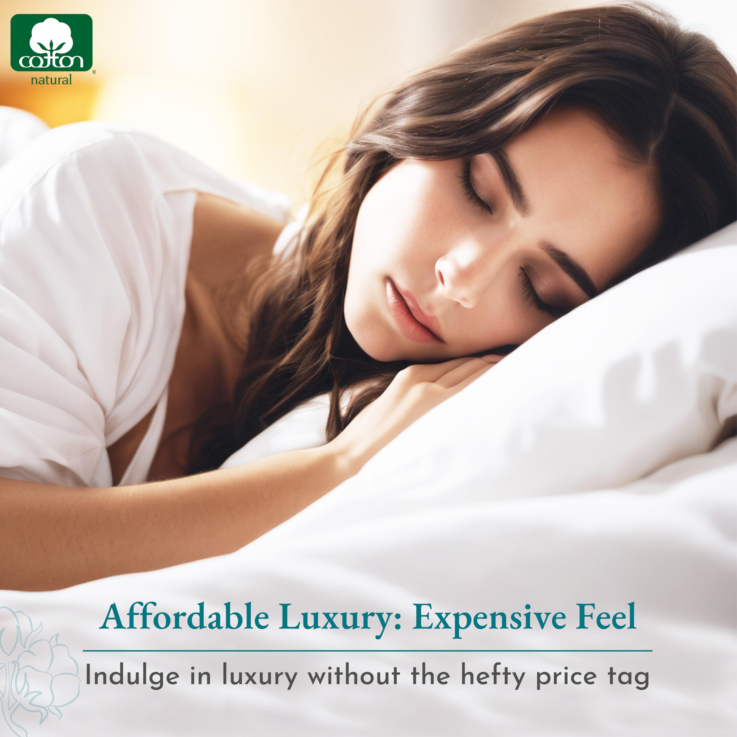 California Design Den 4 Piece Full Size Sheet Set - 100% Cotton 500 Thread Count, Cooling Deep Pocket Bed Sheets with Fitted Elastic Sheet, Extra Soft Luxury Hotel Quality - Pure White