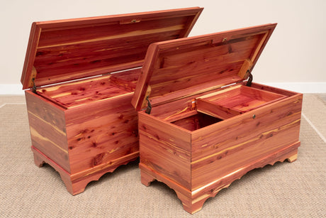 Cedar Hope Chest with Waterfall Top – Amish Cedar Chest w/ Anti-Slam Hinges