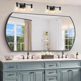 Black Oval Bathroom Mirror 20x40 Inch Wall Mounted