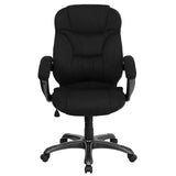 Jessie High Back Black Microfiber Contemporary Executive Swivel Ergonomic Office Chair