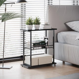 Side Table, 3-Tier End Table, Narrow Sofa Table Bedside Table, Small Nightstand