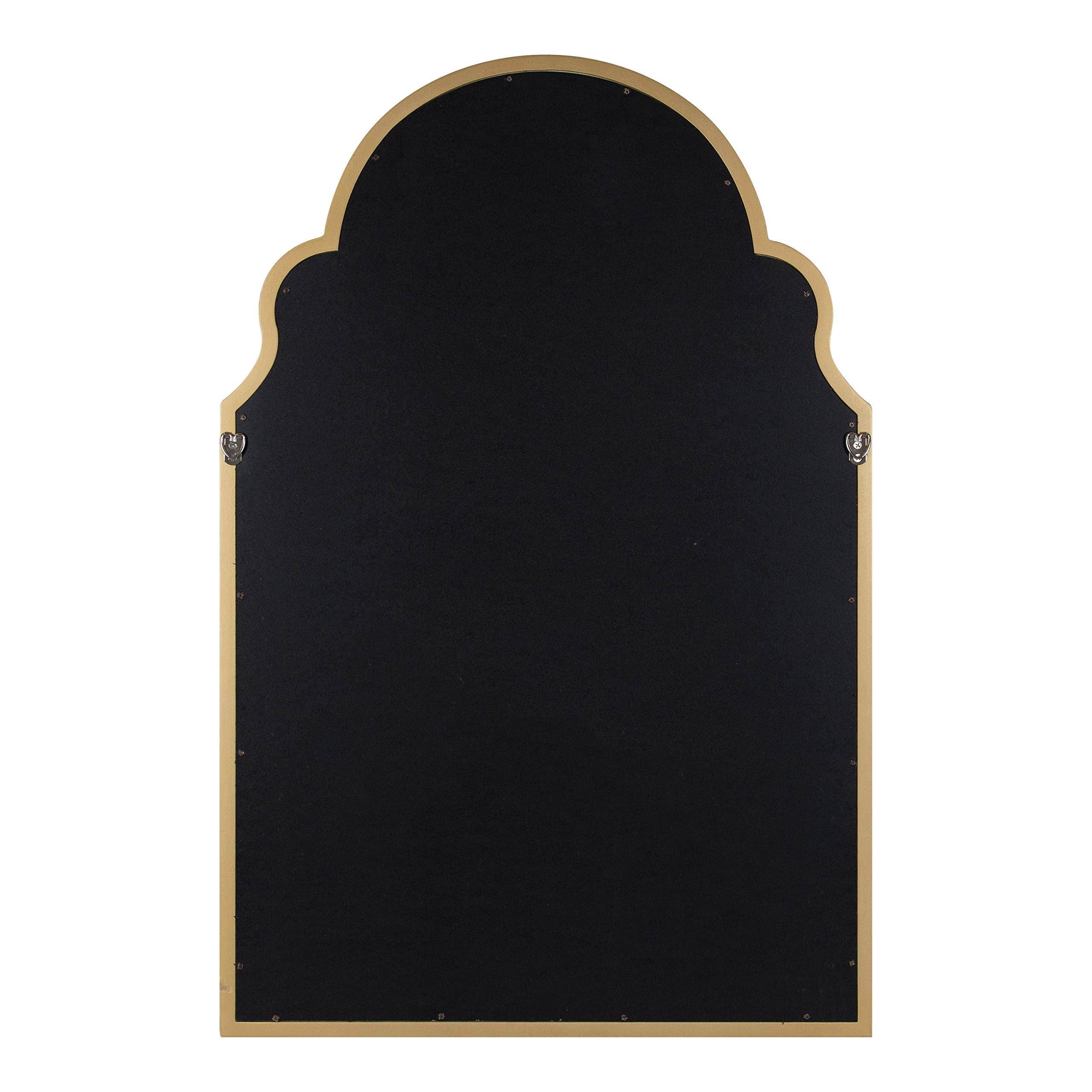Hogan Modern Arched Wall Mirror, 24 x 36, Gold, Glam Moroccan Mirror for Wall