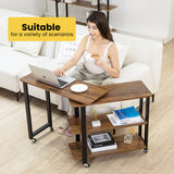 Sofa Side Table 360° Rotating Mobile End Table Movable Laptop Table