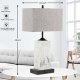 Modern Table Lamps Set of 2 with USB Ports