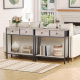 29.5" Narrow Console Table with 2 Fabric Drawers, Small Entryway Table