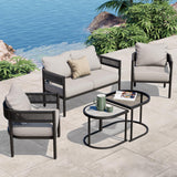 Outdoor Furniture Set with Olefin Thick Cushions and Coffee Table